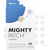 Hero Cosmetics Mighty Patch Invisible+ – Barely-there Hydrocolloid Patch for Pimples on the Face, Day-time Patches for Sensit