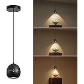 Opulux 9W Round Dimmable Black Pendant Light - Modern Chandelier Hanging Lights, Zoomable 10-55° Beam, Small Ceiling Lamp for