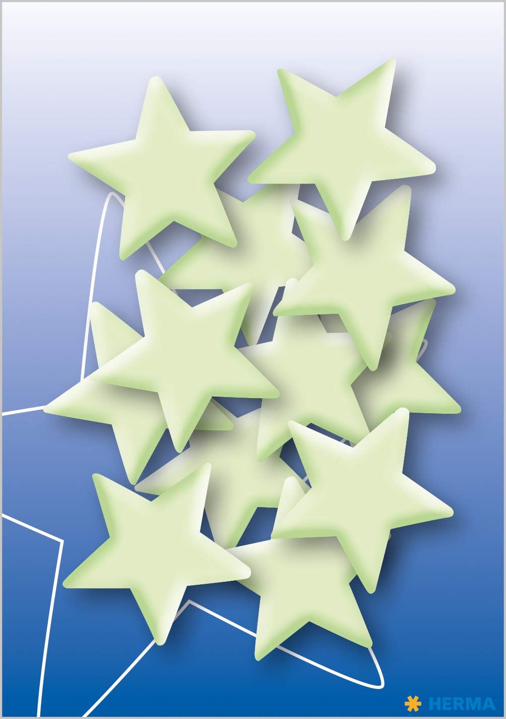 HERMA Reflective Stickers, Permanent Hold, 5 Fluorescent Stickers per Pack, Stars Mini, 16 x 9 cm - Image 3