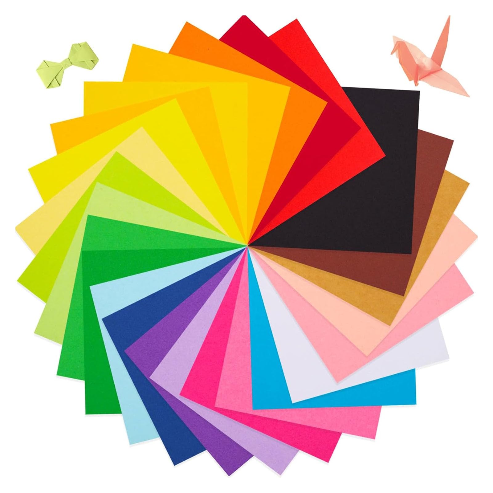 VGOODALL Origami Paper, 250 Sheets Coloured Paper Double Sided in 25 Bright Colors 15cm x 15cm Square Origami Folding for School Arts DIY Craft Projects for Kids and Adults 70gsm