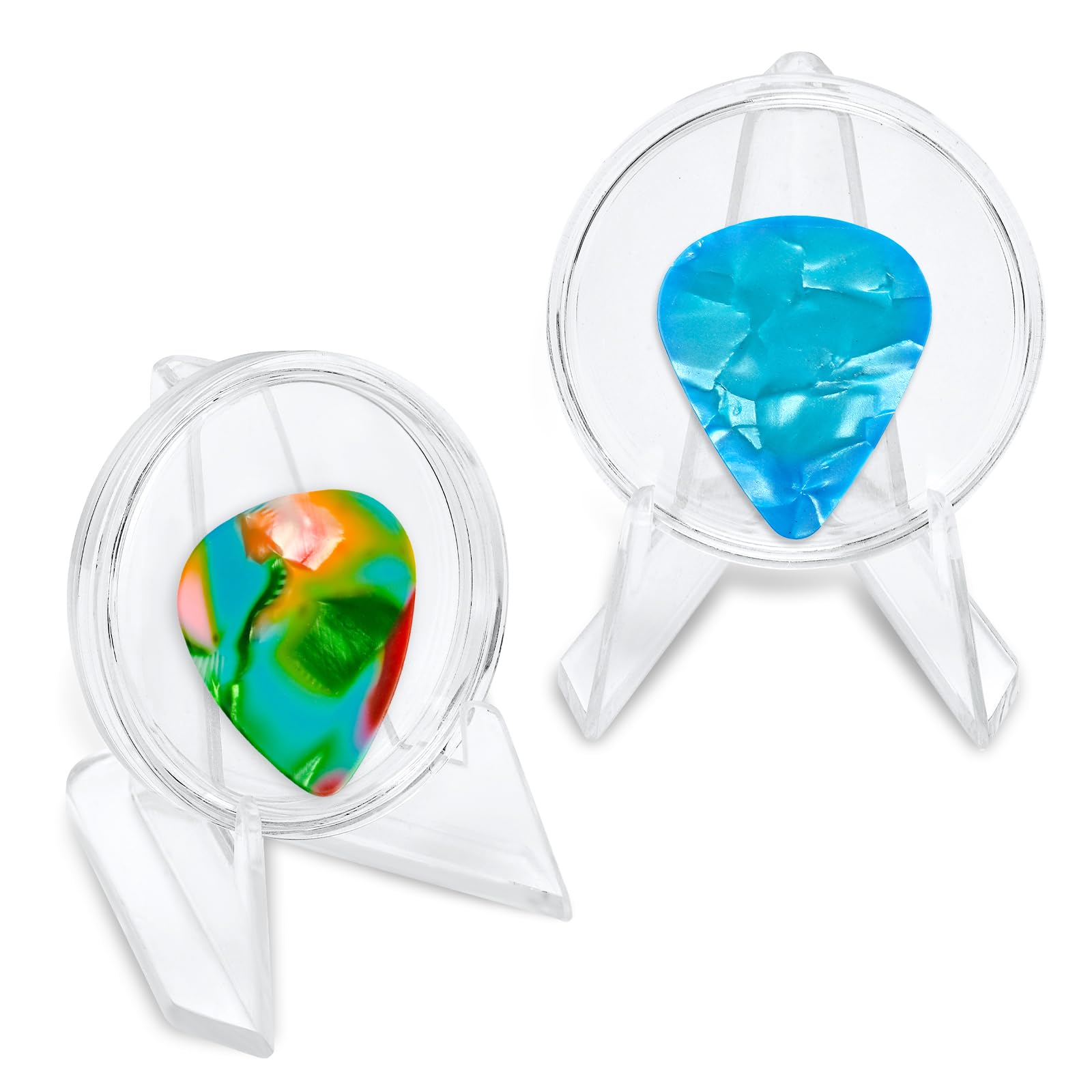 2pcs Acrylic Guitar Pick Display Case, Clear Guitar Pick Holder Guitar Pick Rack Storage Collection Guitar Pick Decoration Gift for Guitar Players Music Lovers