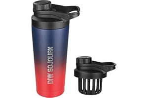 DIW SOJOURN LIFE DIW 24 oz Shaker Bottle,Stainless Steel Shaker Bottle with Noise-Free Design,Insulated Metal Shaker Cup for Protein Mixes and Pre Workout,Gym Bottle Shaker(Dark Rainbow)
