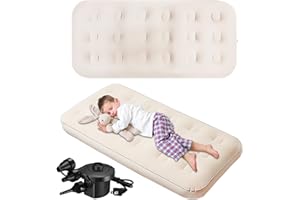 2 Pcs Kids Air Mattress Toddler Inflatable Airbed 55x27.6x8.7 Inch Foldable Comfort Flocked Blow up Bed with Patch Kit Portab
