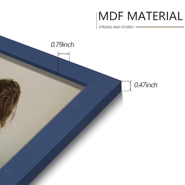YESKAY 8X10 PICTURE FRAME SET OF 9, DISPLAY PICTURES 5X7 WITH MAT OR 8 X 10 WITHOUT MAT, MULTI PHOTO FRAMES FOR WALL MOUNTING OR TABLE TOP DISPLAY, BLUE