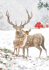 Custom Decor Deer Pair - Garden Size, Decorative Double Sided, Trademarked, Licensed and Copyrighted Flag - Printed in The USA Inc. - 12 Inch X 18 Inch Approx. Size