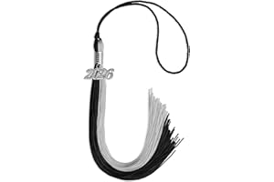 Endea Graduation Double Color Tassel with Silver Date Drop (Black/Silver, 2026)