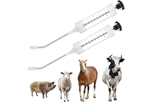 Threlaco 2 Pcs 500ml Large Cattle Drench Gun Big Dosage Feeding Gun Reusable Veterinary Medicine Syringe Continuous Dosing Feeding Dispenser Device for Pig Cow Sheep Goat Horse Livestock