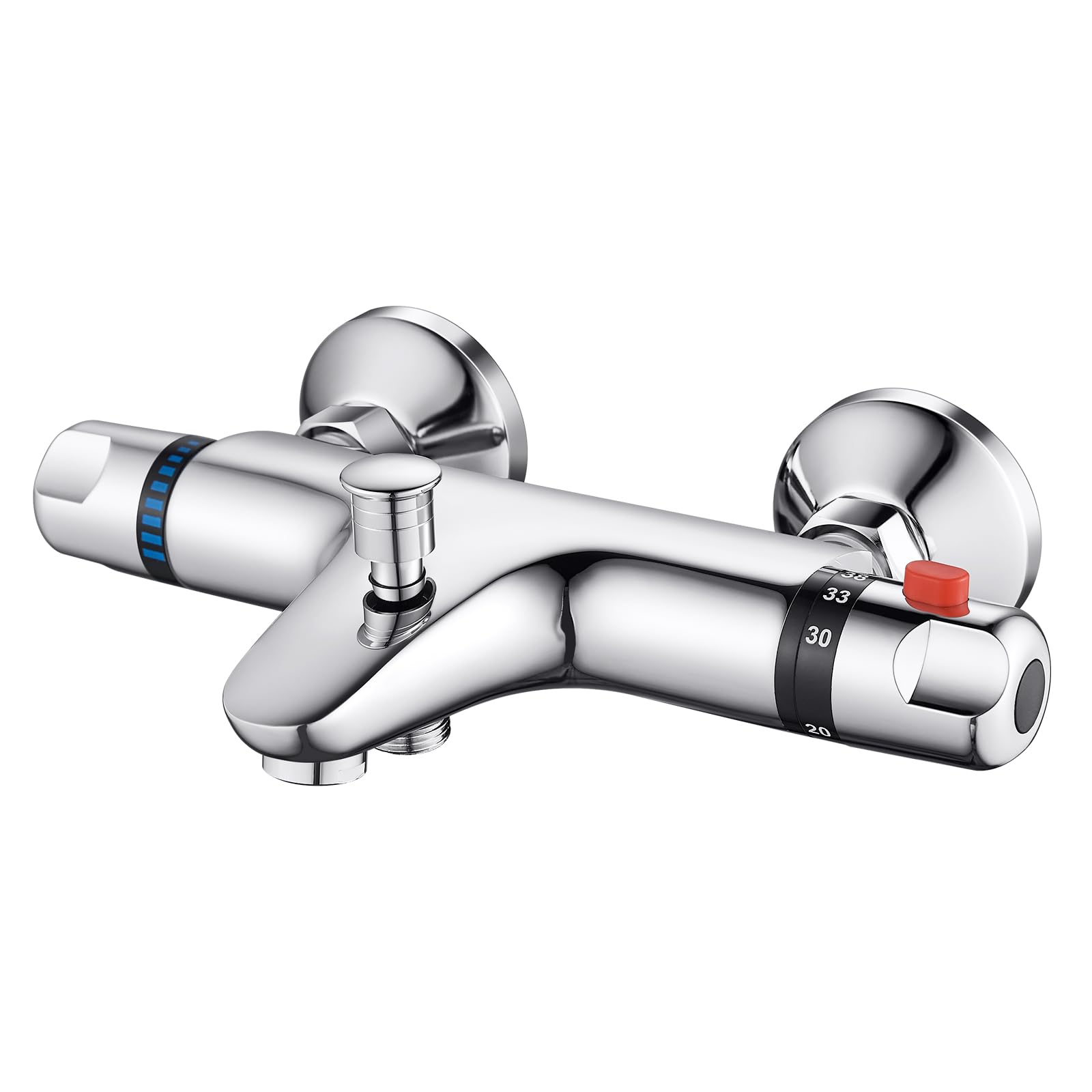 AIMOYO Thermostatic Bath Shower Mixer, Chrome Thermostatic Shower Bar Mixer, Anti Scald Thermostatic Shower Mixer Tap, Hot Cold Water Mixer Shower, Wall Mounted, 150mm