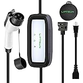Liftsun Level 1+2 EV Charger, 16 Amp 120V or 240V, Portable Electric Vehicle Charger with 21Ft Charging Cable NEMA 6-20 Plug,Plug-in Home EV Charging Station for SAE J1772 EVs(Tesla Need Adapter)