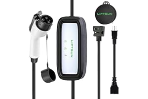 Liftsun Level 1+2 EV Charger, 16 Amp 120V or 240V, Portable Electric Vehicle Charger with 21Ft Charging Cable NEMA 6-20 Plug,Plug-in Home EV Charging Station for SAE J1772 EVs(Tesla Need Adapter)