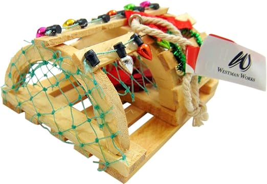 Amazon Com Lobster Trap Ornament Wooden Christmas Tree Decoration
