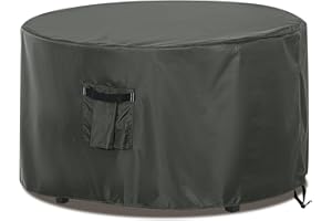 ABCCANOPY Ottoman Cover Circular Upholstered Chair Cover Universal Furniture Cover Chair Cover Common Indoor and Outdoor Waterproof and Dustproof 26Dx18 Grey