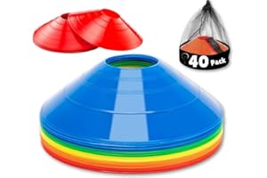 MMOUTLETS 60/40/20 Pack, Pro-Grade Soccer Training Cones Set, Durable Agility Soccer Cones with Carry Bag & Strap Holder Ideal for Sports Training, Football, Soccer, Basketball- Trusted by Coaches & Athletes