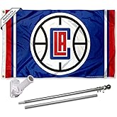 Los Angeles Clippers Flag Pole and Mount Bracket Set