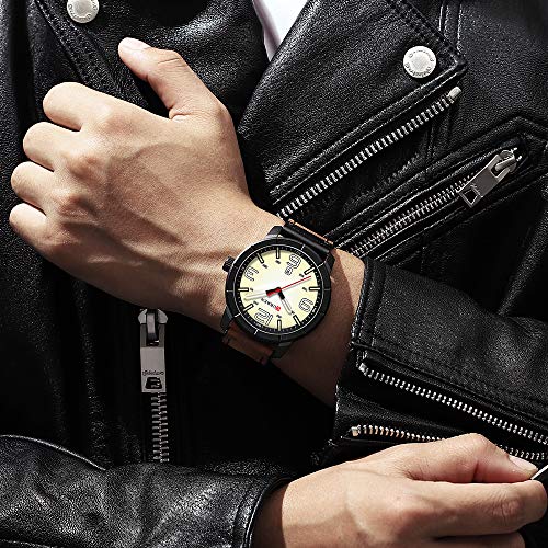 Reloj de Pulsera para Hombre, Resistente al Agua, con Calendario, Deportivo, Militar, de Piel, para Hombre - Imagen 5