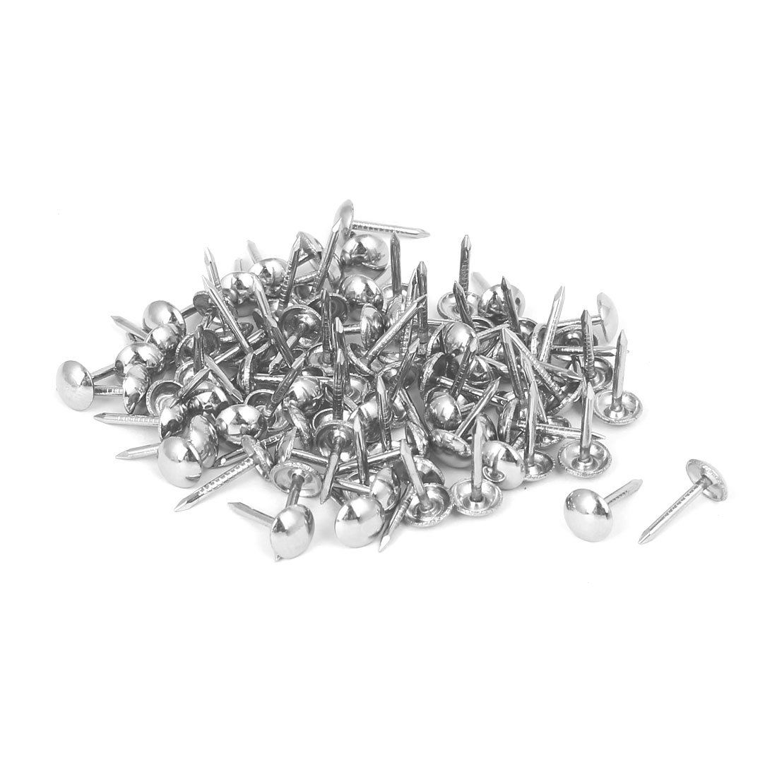 sourcingmap Leather Sofa 7mm x 14mm Round Head Upholstery Tack Nail Silver Tone 100pcs