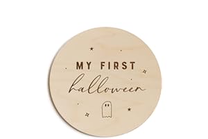 The Cotton & Canvas Co. My First Halloween Wooden Milestone Card, Baby's First Holiday, Baby Shower, Newborn, Photoshoot Prop
