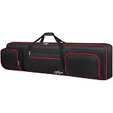 SNIGJAT 88 Key Keyboard Case Soft with Adjustable Padded Shoulder Straps | Padded Piano Case with Handle, Keyboard Gig Bag with 3 Pockets for Sheet Stand, Pedals, Cables (Size: 53.5"x13.8"x6.8")