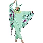 AMAMHAHAVA Mothman Onesie Pajamas for Adult, Silk Moth Halloween and Christmas Costume Cartoon One-Piece Cosplay