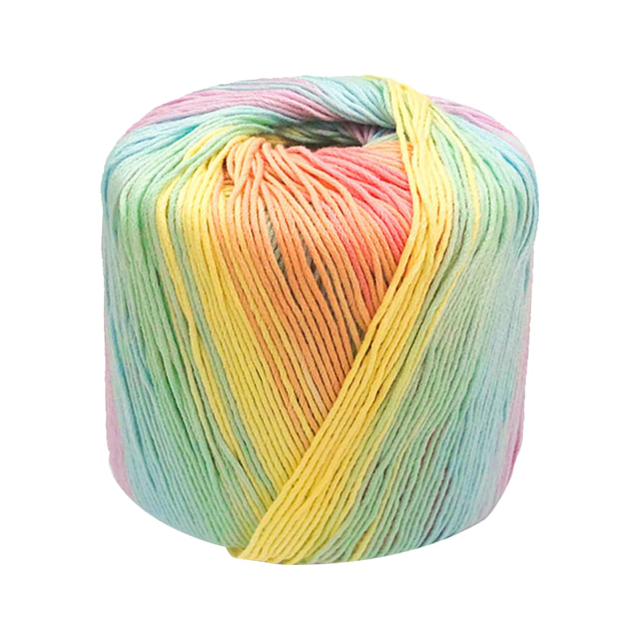 Healifty 1 Roll Crochet Yarn Knitting Yarn Cotton Gradient Yarn Kaleidoscope Yarn for DIY Hats Sweater Scarf Gloves Light Rainbow