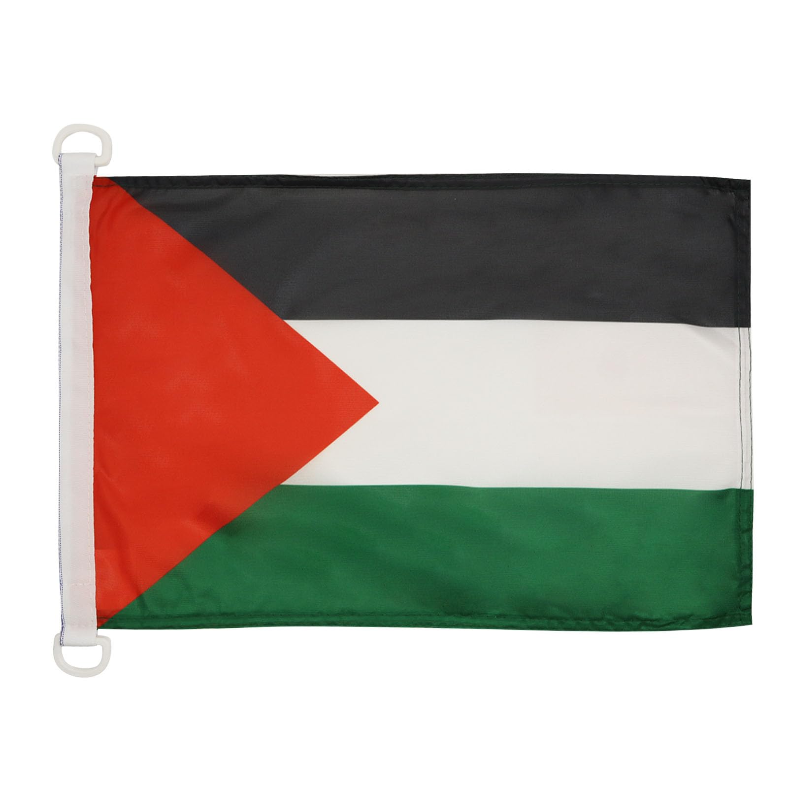 AZ FLAG - Palestine Nautical Flag - 18'' x 12'' - For Outdoor and Boat - Palestinian Banner Knitted Polyester with Two Plastic Rings - Vivid Colors - 12x18 in - 45x30 Cm — image 1