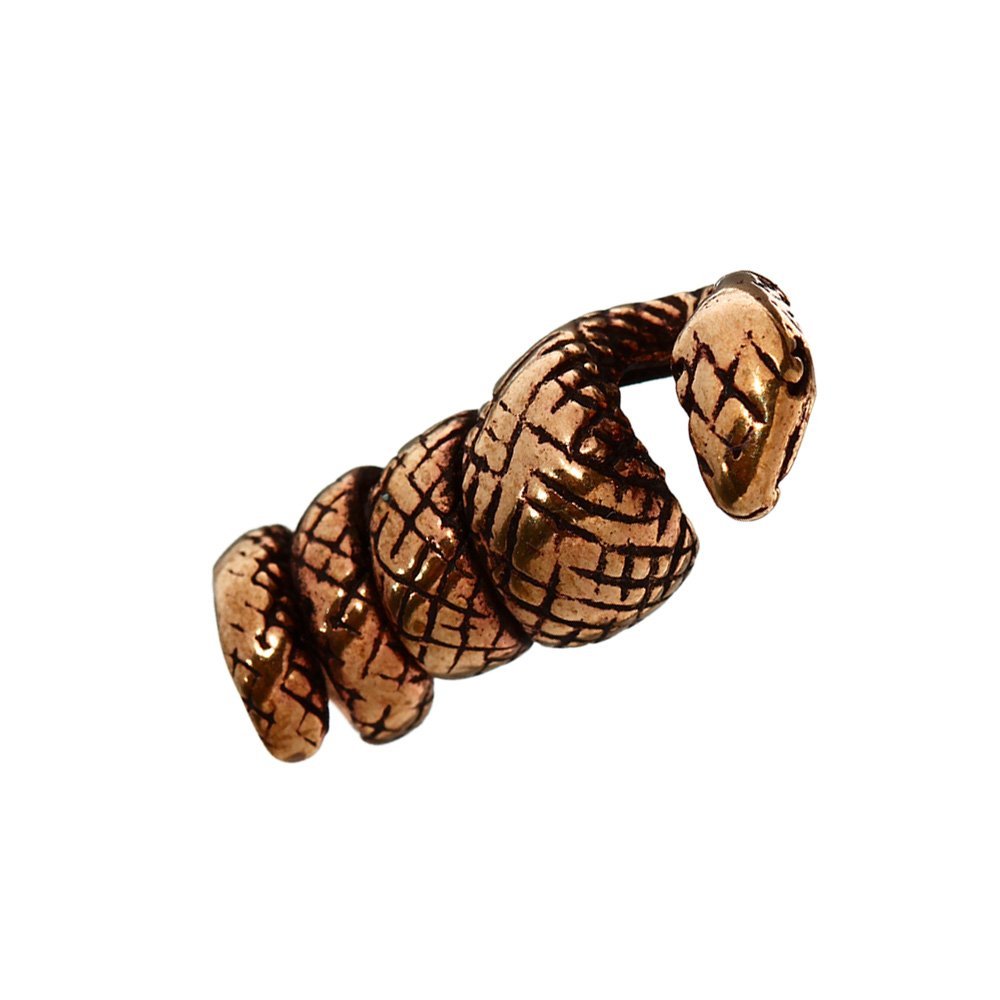 NKlaus beard jewellery hair bead ANAKI snake bronze curl bead 6384