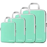 Gonex Compression Packing Cubes, 4pcs Expandable Storage Travel Luggage Bags Organizers (4 PCS Mint Green)