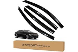 LETINGFAR Tape-on Rain Guards for 2018-2022 Honda Accord, Side Vent Visors Shades Window Deflectors