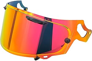 STABLENEINO Regent-X Replacement Helmet Visor Compatible with RX7X VAS-V MAX Quantum-X Corsair-X UV Protection Anti-Scratch Wearproof Shield Universal Face Shield Accessories(Gold Red)