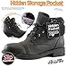 DailyShoes Ankle Pocket Boot Combat Boots Low Heel Lace Up Shoes Punk Fashion Design Spring Autumn Hot Motorcycle Army High Money Wallet Booties Tina-99 Black Pu 9