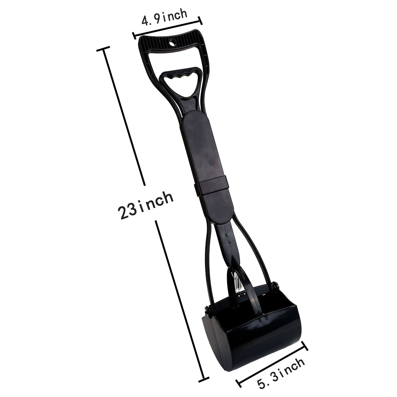 Mogoko Portable Jaw Clamp Poop Scooper Set with Poop Bag Holder and 40 Waste Bags for Outdoor Pet dog Puppy Cat Kitten (L, Black(Combo))