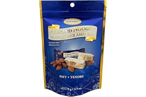 Golden Bonbon Italian Soft Almond Nougat Candy, Individually Packed Chewy, Gluten Free Nougat, Full of Almonds, Halal Candy (2.5 Oz, Almond)