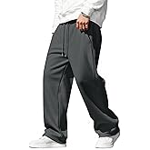 JMIERR Mens Baggy Pants Drawstring Stretch Loose Fit Wide Leg Streetwear Pants with Pockets