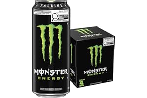 MONSTER ENERGY, Original, 473 mL Cans (4 Pack) – Energy Drink