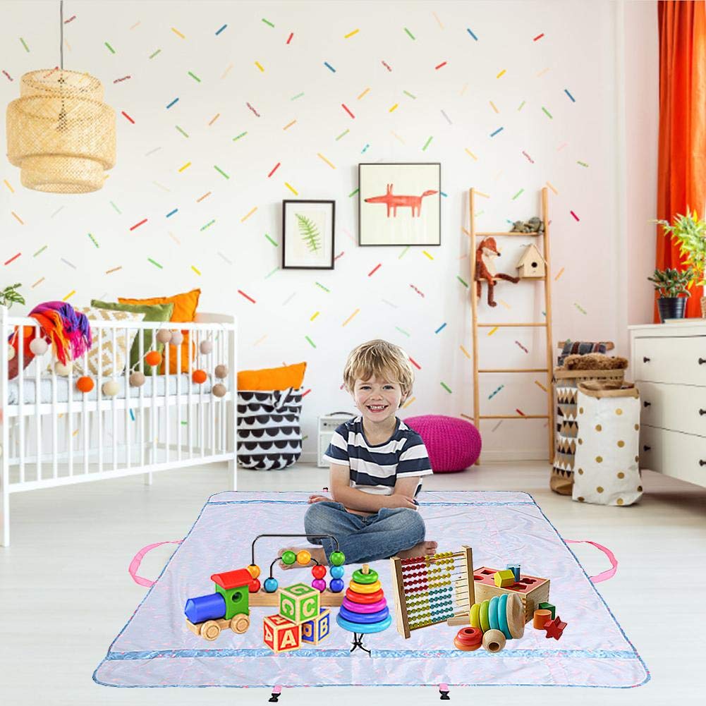 Ablerfly 2 in 1 toy storage bag and children's play mat, portable large carry bag, multifunctional toy, organiser, foldable picnic mat, quick to store toy, usfulness