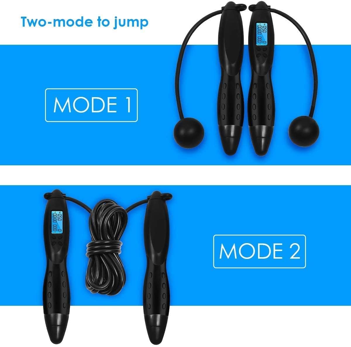 Black 2020 Digital Counting Speed Jumping Rope Counter for Indoor and