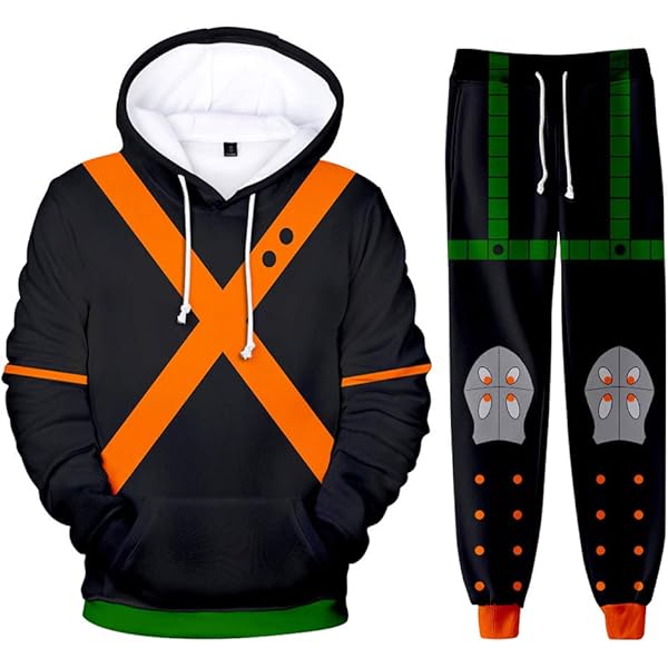 Amazon.com: YLEAFUN MHA Hoodie and Sweatpants Set Midoriya Izuku