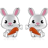 Sterling Silver Animal Stud Earrings: S925 Hypoallergenic Cute Koala Bear Cat Bunny Earrings for Women Koala Animal Stud Earrings Jewelry Gifts