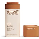 ATTITUDE Oceanly Plastic-Free Lightweight Bronzer Stick, Titanium Dioxide-Free, EWG Verified, Vegan & Cruelty-free Makeup, Golden, 0.3 Ounces