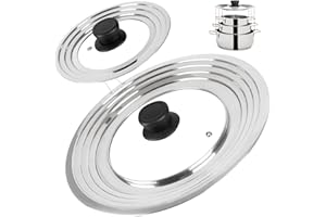Universal Lid for Pots and Pans Skillets, Pan Cover with Tempered Glass Top Fits 6,7,8 Inch & 8.2, 9, 10, 11, 12 Inch Cookwar