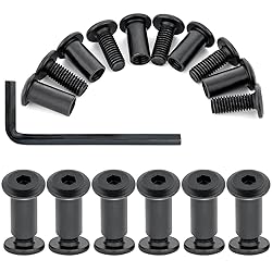 Xrfoiniu 50Pcs Black M8x20mm Furniture Bolts