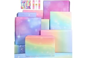 BWLOIES Girls Wrapping Paper Birthday Gift Wrap Set,Birthday Wrapping Paper Sheets,Fairy Wrapping Paper for Girl Women Female Girly Birthday Paper Birthday Wrap Present Wrap Gift Wrapper Gift Wrapping Paper,6 sheets