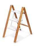 Miscoos 3 Step Ladder, Lightweight Portable Folding