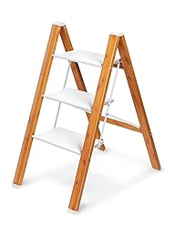 Miscoos 3 Step Ladder, Lightweight Portable Folding
