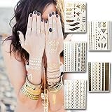 GODDESS EDITION - Gold Temporary Tattoos + Silver and Black - by Voodoo Tattoo (Total Goddess)