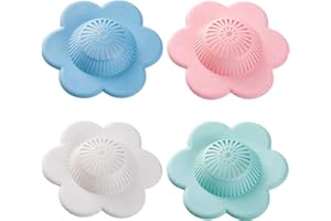 UMBWORLD Hair Catcher Silicone Hair Stopper Shower Drain Covers with Suction Cups Suit for Bathroom Bathtub and Kitchen 4 Pack