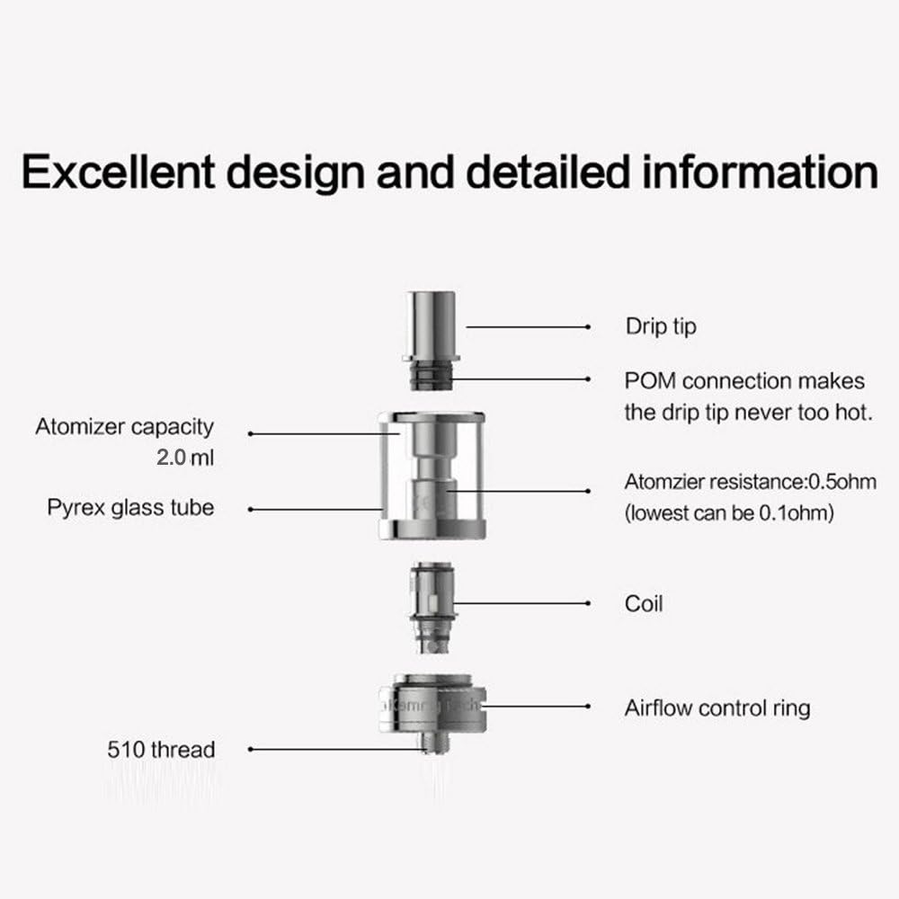 kamry k1000 Plus atomizer 2ml empty tank for Wood Color e-cig Pipe,No Nicotine, No liquid (Atomizer) empty - Image 3
