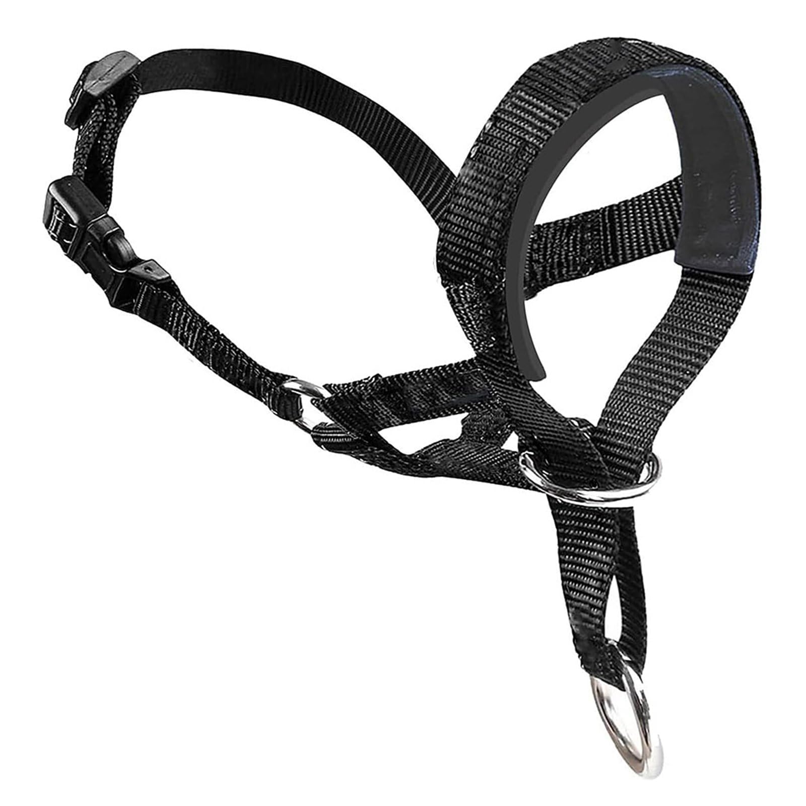 CVNRCLP Adjustable Dog Head Collar - Padded Head Harness for Comfortable Control - Anti-Pulling Halter Collar (Medium, Black)