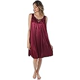 Venice Womens' Silky Looking Embroidered Nightgown 06N