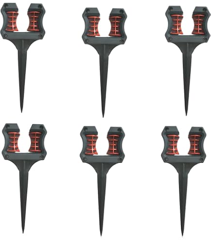 Tandefio 3-Pack Black Fleur De Lis Hose Guide Stakes - Heavy Duty Iron, 12.6" Garden Plant Protectors